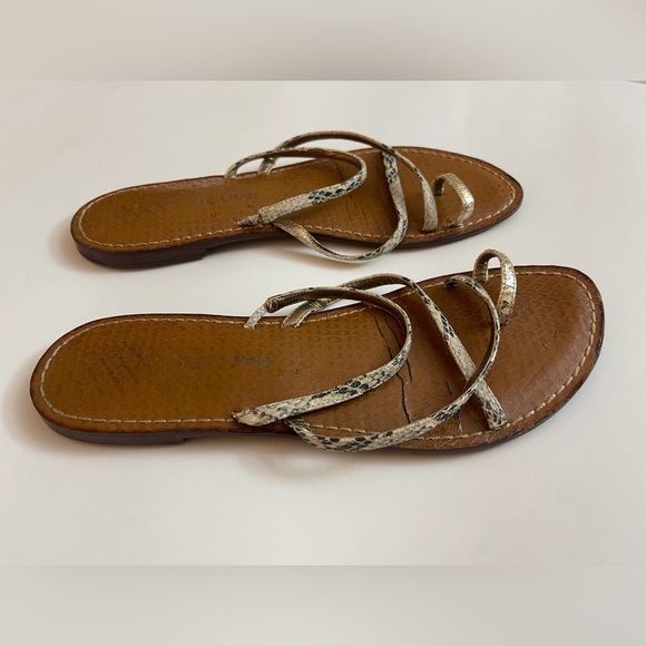 Sam Edelman Brown Snake-Print Sandals Summer Vacation Boho Beach - Picture 3 of 8